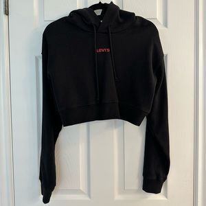 Levi Black Cropped Hoodie